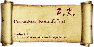 Peleskei Kocsárd névjegykártya